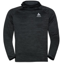 Odlo Hooded Pullover Run Easy Mid Layer (lightweight, high wearing comfort) black mottled Men